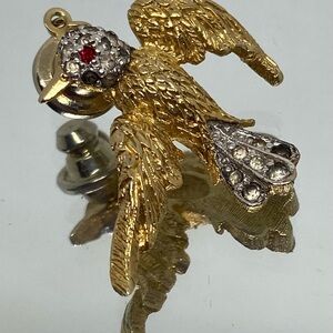 Gold and Silver Bird Brooch